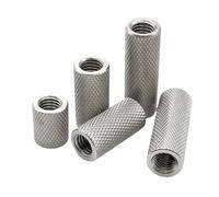 CSFFA 1 à 10 écrous moletés tête plate cylindrique allongée en acier inoxydable 304, M2, .5, M3, M4, M5 ~ M16, de réglage(10mm,M4xOD 8mm(5Pcs))
