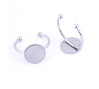 CSFFA 10 pièces en Acier Inoxydable Anneau Lunette Vierges 12mm Dia estampage Cercle Pad Doigt Anneau Base réglage Plateaux for Fournitures de Fabrication de Bijoux