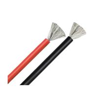 CSFFA Câble électrique flexible en silicone souple 1/5 m, 2 broches ou noir/rouge, calibre 30/28/26/24/22/20/18/16/14/12/10/8 AWG(Black x Red,5 METERS_20AWG)