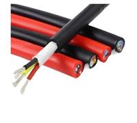 CSFFA Câble en caoutchouc silicone souple de 1 à 10 m, section carrée de 0,3 à 6 mm², 2, 3, 4 ou 6 conducteurs en cuivre isolé et flexible haute température.(Black 2.5mm,1 METER_3 CORES)