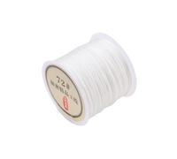 CSFFA Cordon tressé en Nylon de 0,8 mm, 10/50 m, for Bracelets, Pompons, Perles, Shamballa, Fabrication de Bijoux(White_10M-Bag)