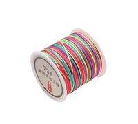 CSFFA Cordon tressé en Nylon de 0,8 mm, 10/50 m, for Bracelets, Pompons, Perles, Shamballa, Fabrication de Bijoux(Rainbow_50M-Roll)