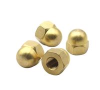 CSFFA Écrou borgne demi-cercle de protection, 1 à 25 pièces, M3, M4, M5, M6, M8, M10, M12, M14, M16, M18, M20, DIN 1587, tête bombée décorative, en laiton(M4 (25pcs))