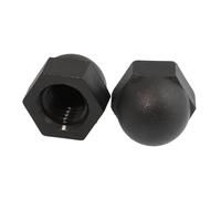 CSFFA Écrous borgnes en nylon, écrous hexagonaux en plastique blanc/noir, M3, M4, M5, M6, M8, M10, M12, M14, M16, M18, M20, for isolation(Black,M4 50pcs)