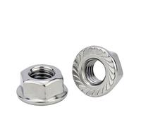 CSFFA Écrous hexagonaux à bride en acier inoxydable 304, lot de 10 pièces, écrous blocage crantage, M3, M4, M5, M6, M8, M10, M12, M14, M16, M20, DIN6923(M8)