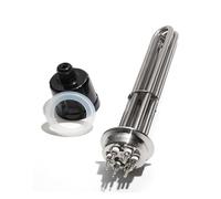 CSFFA Élément chauffant G2 Tri Clamp, bride de 63 mm, acier inoxydable 304, TEN 220 V/380 V, résistance for chaudière de brassage 3 kW/4,5 kW/6 kW/9 kW/12 kW(With black cover,380V,9KW 290mm)