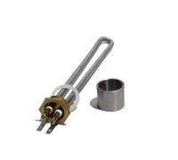 CSFFA Élément chauffant tubulaire for sauna, filetage en cuivre DN25, 1 pouce, 110 V, 220 V, 380 V, borne de 6,5 mm, 1 kW, 2 kW, 3 kW, 4 kW(With internal nut,380V,3KW 250mmL)