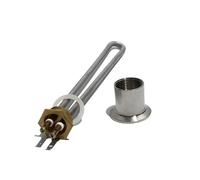 CSFFA Élément chauffant tubulaire for sauna, filetage en cuivre DN25, 1 pouce, 110 V, 220 V, 380 V, borne de 6,5 mm, 1 kW, 2 kW, 3 kW, 4 kW(With adapter,220V,4KW 260mmL)