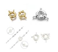 CSFFA Fermoirs à ressort en argent Sterling 925/platine/laiton, crochet for collier, Bracelet, connecteurs de chaîne, fabrication de bijoux à faire soi-même, 15mm, 10 pièces(925 Sterling Silver_15x5mm