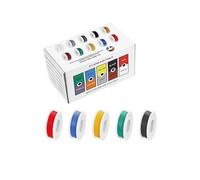 CSFFA Fil de silicone souple résistant à la chaleur, calibres 30 AWG, 28 AWG, 26 AWG, 24 22 20 AWG, 18 AWG et 16 AWG, fil de cuivre étamé multibrins, assortiment de 5 couleurs.(Colour 1,30 AWG 5x10m)