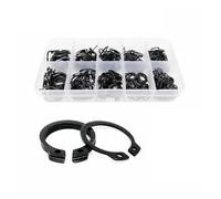 CSFFA Kit d'assortiment de 250 pièces M6 à M15 en acier inoxydable noir 65mn Clip de retenue de roulement d'arbre Anneau élastique Circlip externe de type C(Black 65mn steel)