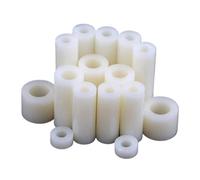CSFFA Lot de 10/20/50 entretoises creuses en nylon ABS blanc non filetées M3 M4 M5 M6 M8, rondelles creuses rondes for carte PCB(11mm,ID3.2x OD.7 (50pcs))