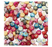 CSFFA Lot de 100 à 500 Perles acryliques Multicolores en Forme de Lettres de l'alphabet, Perles d'espacement en Vrac for la Fabrication de Bracelets, de Bijoux et d'accessoires(Mixed_500pcs)