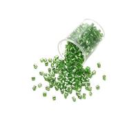 CSFFA Lot de 1000 ou 1800 Perles hexagonales en Verre tchèque de 2mm, cylindriques, en Vrac, for la Fabrication de Bracelets, de Colliers et de Bijoux(Green_2mm x 1800Pcs)