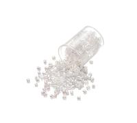 CSFFA Lot de 1000 ou 1800 Perles hexagonales en Verre tchèque de 2mm, cylindriques, en Vrac, for la Fabrication de Bracelets, de Colliers et de Bijoux(AB White_2mm x 1000Pcs)