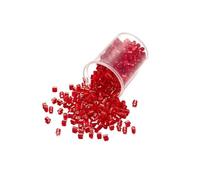 CSFFA Lot de 1000 ou 1800 Perles hexagonales en Verre tchèque de 2mm, cylindriques, en Vrac, for la Fabrication de Bracelets, de Colliers et de Bijoux(Red_2mm x 1800Pcs)