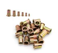 CSFFA Lot de 20/50 écrous à riveter filetés tête plate M3 M4 M5 M6 M8 M10 M12, capuchon for pistolet, en acier au carbone zingué(50pcs,M10)