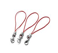 CSFFA Lot de 20 à 100 Cordons Porte-clés dorés avec Fermoir Mousqueton, Cordons Lariat, for Fabrication de Bijoux(Red 01_20Pcs)