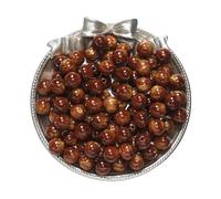 CSFFA Lot de 20 à 50 Perles Rondes en résine œil de Chat, Couleur foncée, for Bracelets, Breloques, Fabrication de Bijoux, DIY(Brown_8mm x 50pcs)