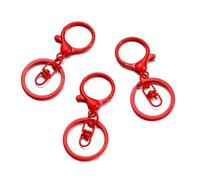 CSFFA Lot de 5 Porte-clés de 30 mm de Long et 70 mm de Long, Fermoir Mousqueton, for la Fabrication de Bijoux, Accessoires de Bricolage(Red 03)