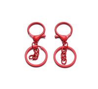 CSFFA Lot de 5 Porte-clés de 30 mm de Long et 70 mm de Long, Fermoir Mousqueton, for la Fabrication de Bijoux, Accessoires de Bricolage(Red 04)