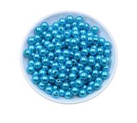 CSFFA Lot de 50 à 1000 Perles d'imitation Rondes en Plastique Acrylique avec Trou, 4/6/8/10/12 mm, for la Fabrication de Bijoux DIY(Blue_3mm x 1000pcs)