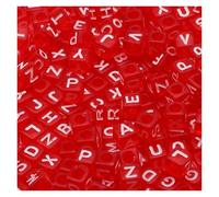 CSFFA Perles acryliques carrées en Vrac avec Lettres de l'alphabet, for la Fabrication Bijoux, Bracelets, Colliers, Accessoires Faits à Main, 6 x mm(B06375,100Pcs)