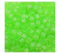 CSFFA Perles acryliques carrées en Vrac avec Lettres de l'alphabet, for la Fabrication Bijoux, Bracelets, Colliers, Accessoires Faits à Main, 6 x mm(B08064,100Pcs)