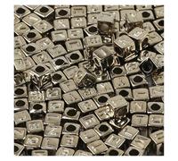 CSFFA Perles acryliques carrées en Vrac avec Lettres de l'alphabet, for la Fabrication Bijoux, Bracelets, Colliers, Accessoires Faits à Main, 6 x mm(B06355,200Pcs)