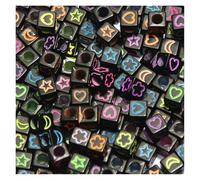 CSFFA Perles acryliques carrées en Vrac avec Lettres de l'alphabet, for la Fabrication Bijoux, Bracelets, Colliers, Accessoires Faits à Main, 6 x mm(B08096,200Pcs)