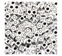 CSFFA Perles acryliques carrées en Vrac avec Lettres de l'alphabet, for la Fabrication Bijoux, Bracelets, Colliers, Accessoires Faits à Main, 6 x mm(B08098,100Pcs)