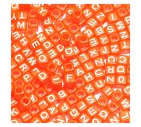 CSFFA Perles acryliques carrées en Vrac avec Lettres de l'alphabet, for la Fabrication Bijoux, Bracelets, Colliers, Accessoires Faits à Main, 6 x mm(B08058,100Pcs)