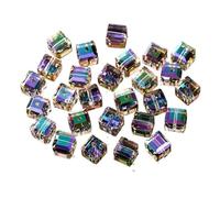 CSFFA Perles cubiques en Cristal de 4 à 8 mm, carrées, Brillantes, Couleur AB, for Colliers, Bracelets, Bijoux, Loisirs créatifs, Fournitures de Fabrication(3_4mm-100pcs)