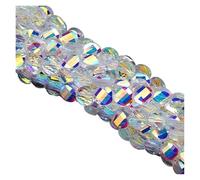 CSFFA Perles de Verre torsadées à facettes Ultra Brillantes de 6 mm, Rondes et Plates, en Cristal autrichien, Perles d'espacement en Vrac, Accessoires de Bijoux, 100 pièces