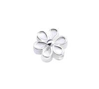CSFFA Perles d'espacement en Argent Sterling 925 en Forme de trèfle à Quatre Feuilles, étoile, cœur, for la Fabrication de Bracelets, Colliers et Bijoux DIY(Flower-8mm-1pcs)