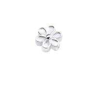 CSFFA Perles d'espacement en Argent Sterling 925 en Forme de trèfle à Quatre Feuilles, étoile, cœur, for la Fabrication de Bracelets, Colliers et Bijoux DIY(Flower-6mm-1pcs)