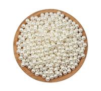 CSFFA Perles d'imitation Rondes en Acrylique, 3 à 30 mm, Noires, Blanches et Beiges, for travaux d'aiguille, Fabrication de Bijoux, Colliers et Bracelets(Beige,8mm 120pcs)