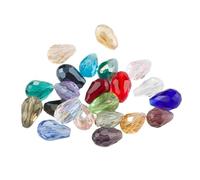 CSFFA Perles en Cristal en Forme de Goutte d'eau, Perles Rondes en Verre, 6 x 8 mm, 8 x 10 mm, for la Fabrication de Bijoux, DIY, 24 Couleurs, Meilleures Ventes(Mixed Color_8x10mm 60pcs)