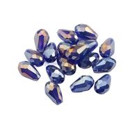 CSFFA Perles en Cristal en Forme de Goutte d'eau, Perles Rondes en Verre, 6 x 8 mm, 8 x 10 mm, for la Fabrication de Bijoux, DIY, 24 Couleurs, Meilleures Ventes(Dark Blue AB_6x8mm 70pcs)