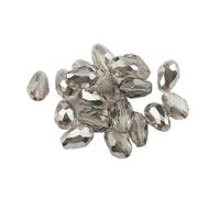 CSFFA Perles en Cristal en Forme de Goutte d'eau, Perles Rondes en Verre, 6 x 8 mm, 8 x 10 mm, for la Fabrication de Bijoux, DIY, 24 Couleurs, Meilleures Ventes(Transparent Gray_8x10mm 60pcs)