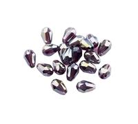 CSFFA Perles en Cristal en Forme de Goutte d'eau, Perles Rondes en Verre, 6 x 8 mm, 8 x 10 mm, for la Fabrication de Bijoux, DIY, 24 Couleurs, Meilleures Ventes(Voilet AB_6x8mm 70pcs)