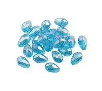 CSFFA Perles en Cristal en Forme de Goutte d'eau, Perles Rondes en Verre, 6 x 8 mm, 8 x 10 mm, for la Fabrication de Bijoux, DIY, 24 Couleurs, Meilleures Ventes(Aquamarine AB_8x10mm 60pcs)