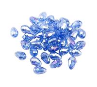 CSFFA Perles en Cristal en Forme de Goutte d'eau, Perles Rondes en Verre, 6 x 8 mm, 8 x 10 mm, for la Fabrication de Bijoux, DIY, 24 Couleurs, Meilleures Ventes(Blue AB_6x8mm 70pcs)