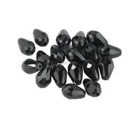 CSFFA Perles en Cristal en Forme de Goutte d'eau, Perles Rondes en Verre, 6 x 8 mm, 8 x 10 mm, for la Fabrication de Bijoux, DIY, 24 Couleurs, Meilleures Ventes(Black_6x8mm 70pcs)