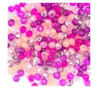CSFFA Perles Rondes à facettes en Verre de 3 x 4 mm et 4 x 6 mm, for la Fabrication de Bijoux, Colliers, Bracelets, Accessoires(1_4x6mm-100pcs)
