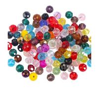 CSFFA Perles Rondes à facettes en Verre de 3 x 4 mm et 4 x 6 mm, for la Fabrication de Bijoux, Colliers, Bracelets, Accessoires(25_4x6mm-100pcs)