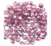 CSFFA Perles Rondes à facettes en Verre de 3 x 4 mm et 4 x 6 mm, for la Fabrication de Bijoux, Colliers, Bracelets, Accessoires(15_4x6mm-100pcs)