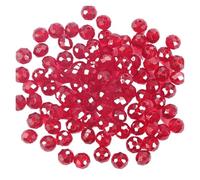 CSFFA Perles Rondes à facettes en Verre de 3 x 4 mm et 4 x 6 mm, for la Fabrication de Bijoux, Colliers, Bracelets, Accessoires(24_4x6mm-100pcs)