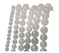 CSFFA Perles Rondes en Pierre de Quartz Blanc Naturel, Vente en Gros, 4/6/8/10 mm, for la Fabrication de Bijoux, Bracelets et Autres Accessoires(8mm About 47pcs)