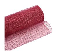 CSFFA Ruban de maille de Noël for couronne, maille déco dorée, fournitures d'artisanat, guirlande d'arbre de Noël, 10 po(Wine red-red silk)